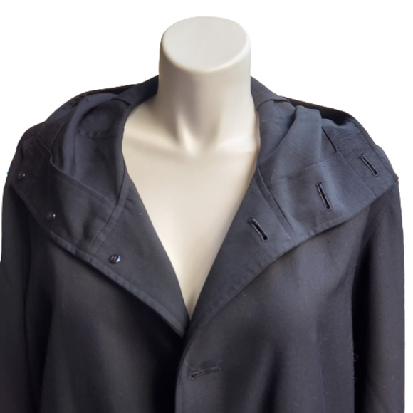 Yohji Yamamoto Pour Homme 100% Laime Wool Hooded Long Coat - Picture 6 of 16